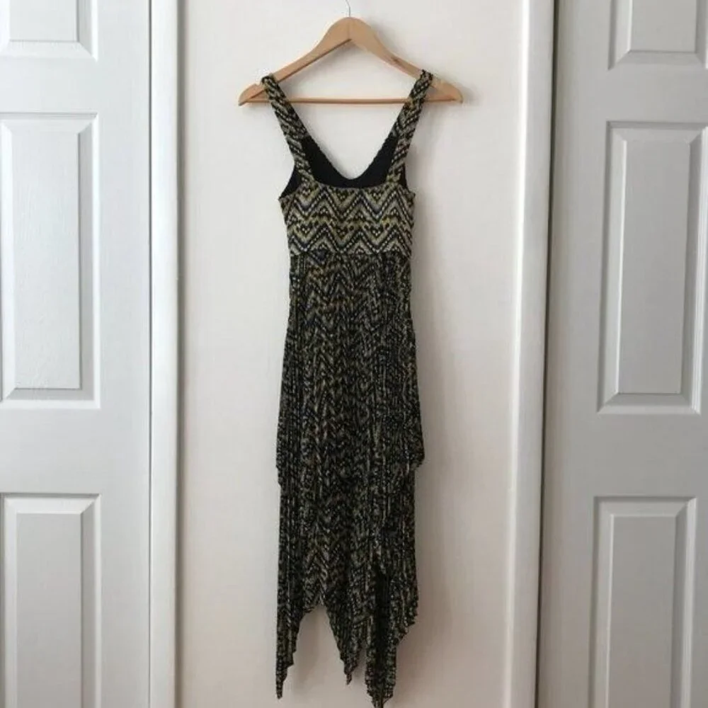 A.L.C. Kendall Silk Asymmetric Pleated Midi Dress - Picture 7 of 8